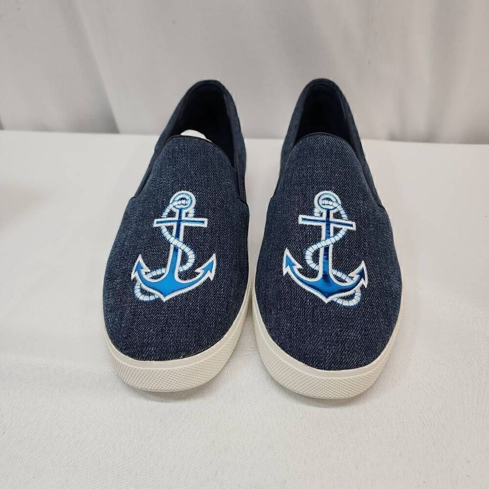 Katy Perry Women's Size 11 The Kerry Sneaker Anchor Denim Comfort Flat New - Picture 3 of 10